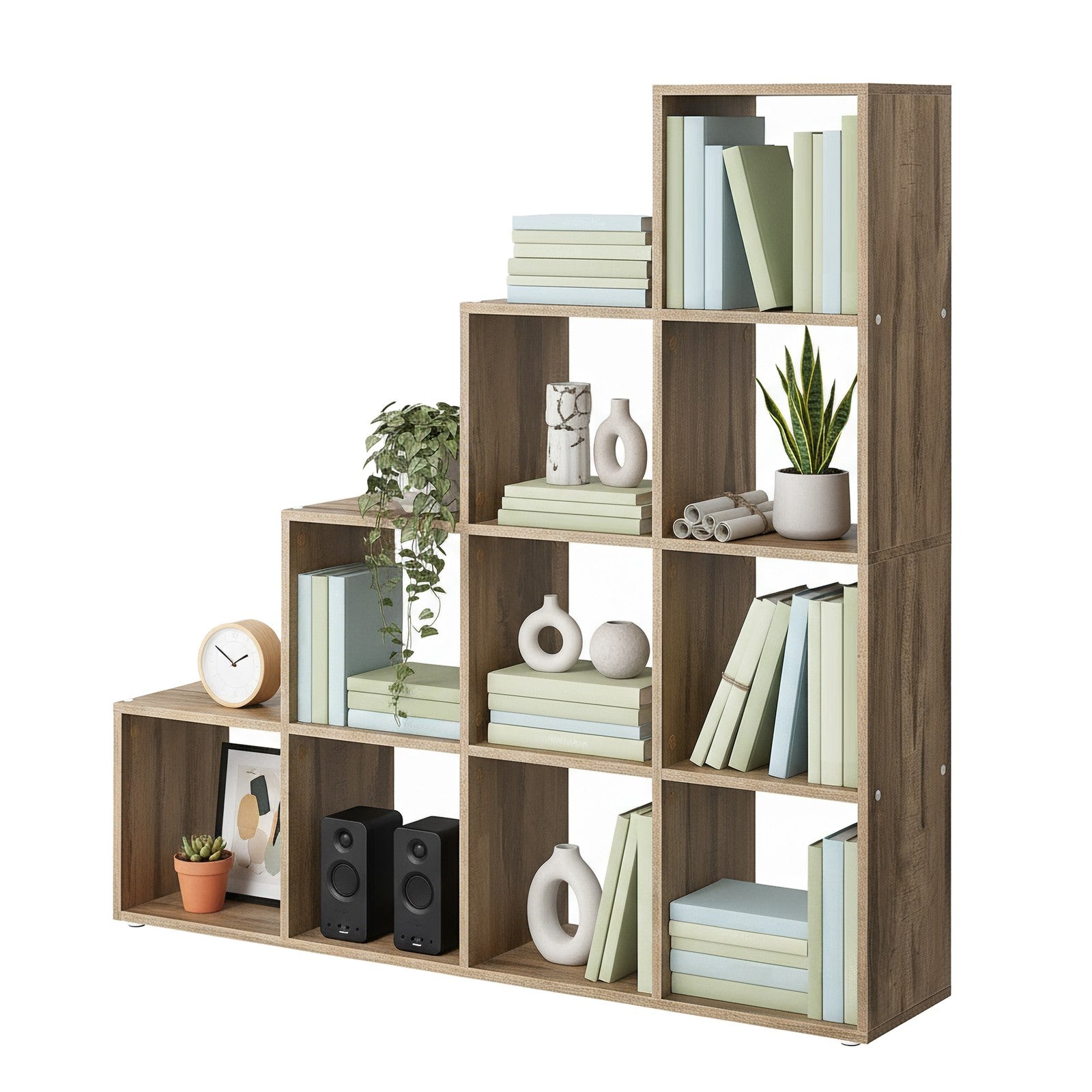 Regal mit offenen Fächern, Bücherregal, für Wohnzimmer