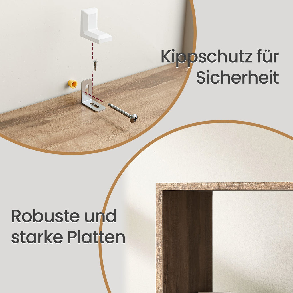 Regal mit offenen Fächern, Bücherregal, für Wohnzimmer