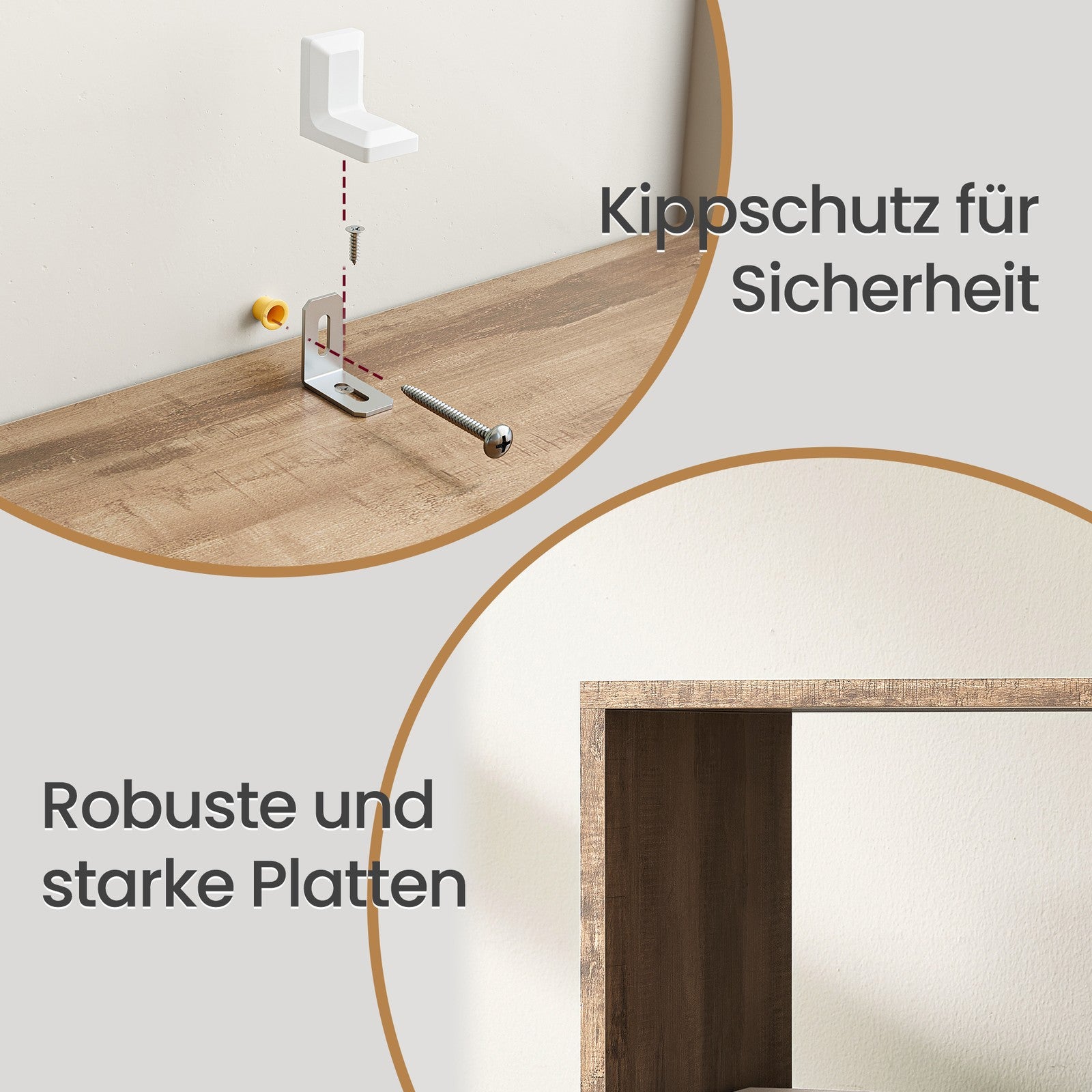 Regal mit offenen Fächern, Bücherregal, für Wohnzimmer