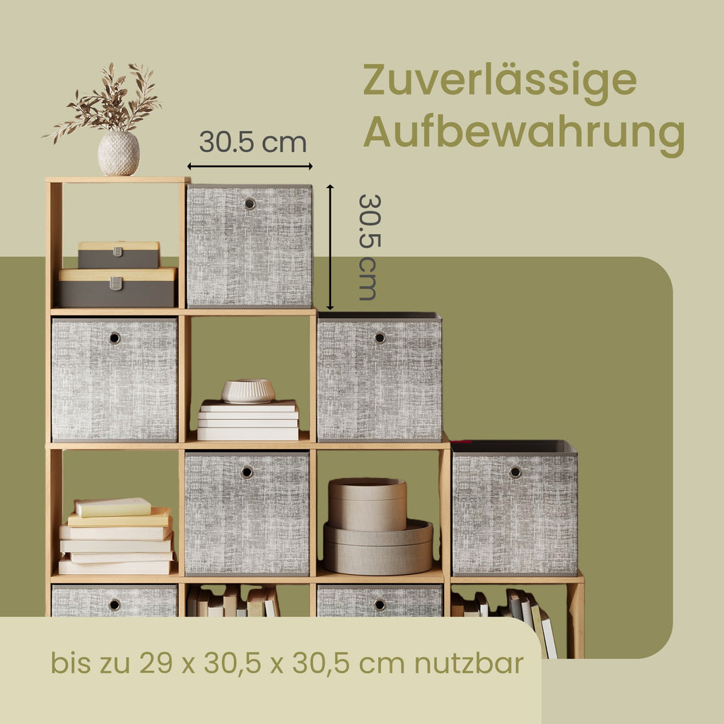 Bücherregal mit 10 Fächern, Stufenregal, Wohnzimmer