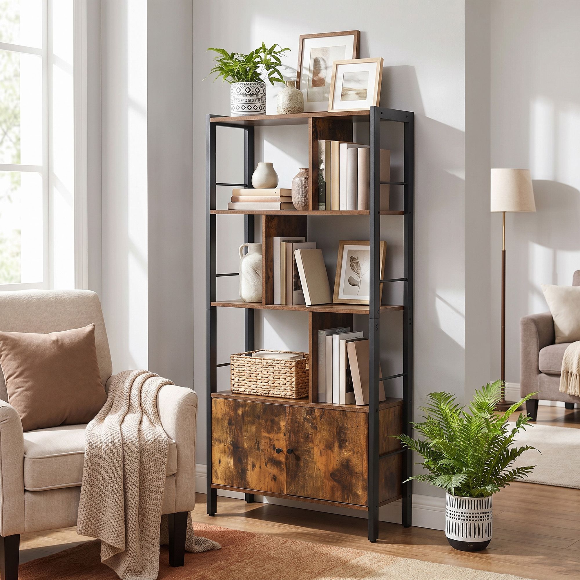 Bücherregal mit 4 Regalebenen