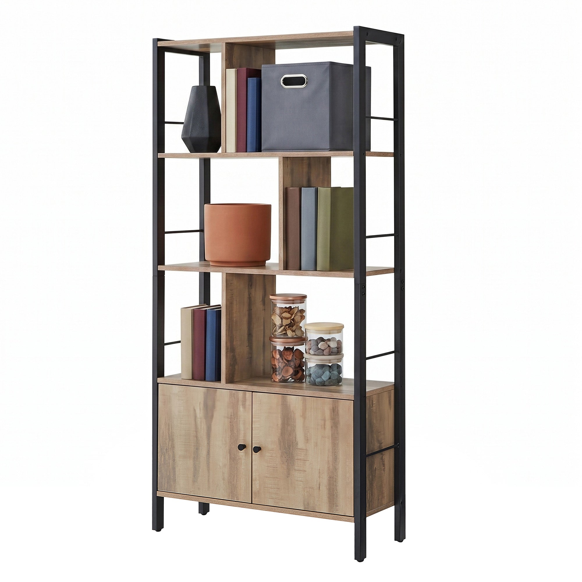 Bücherregal, 4 offene Regalebenen, Bücherschrank