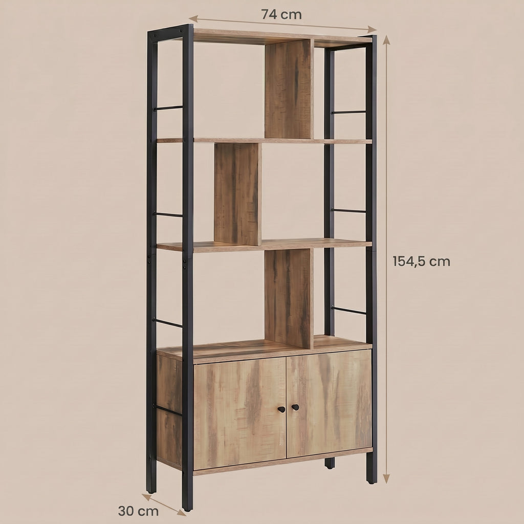 Bücherregal, 4 offene Regalebenen, Bücherschrank