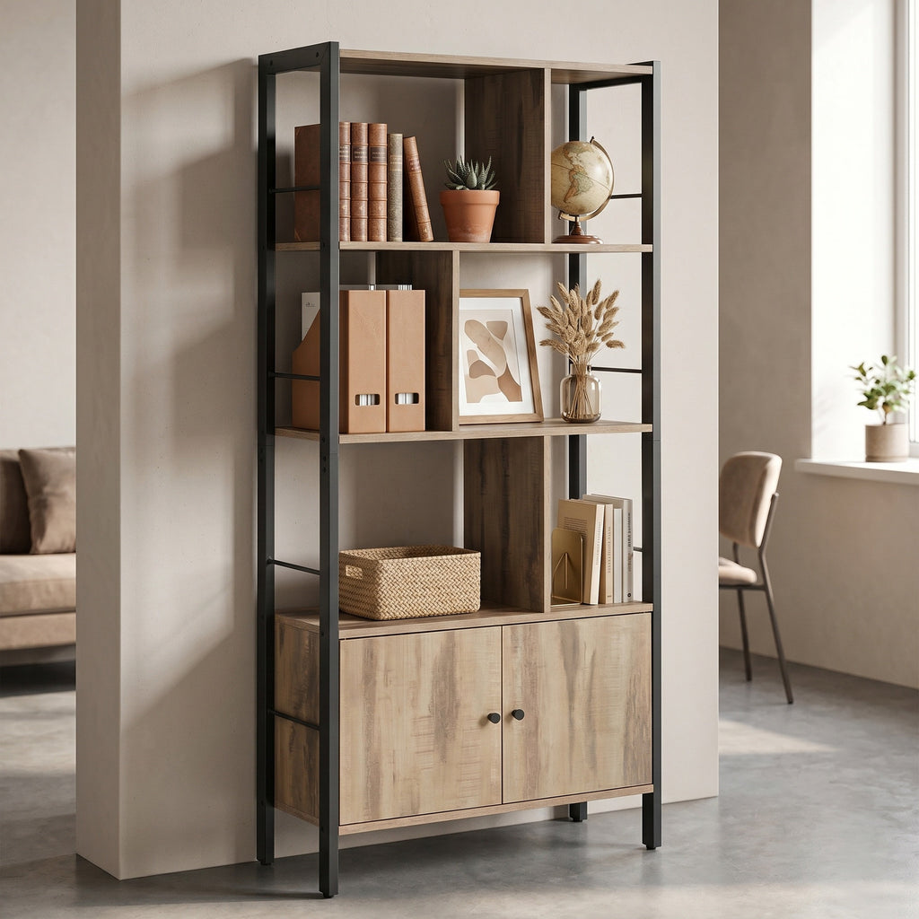 Bücherregal, 4 offene Regalebenen, Bücherschrank