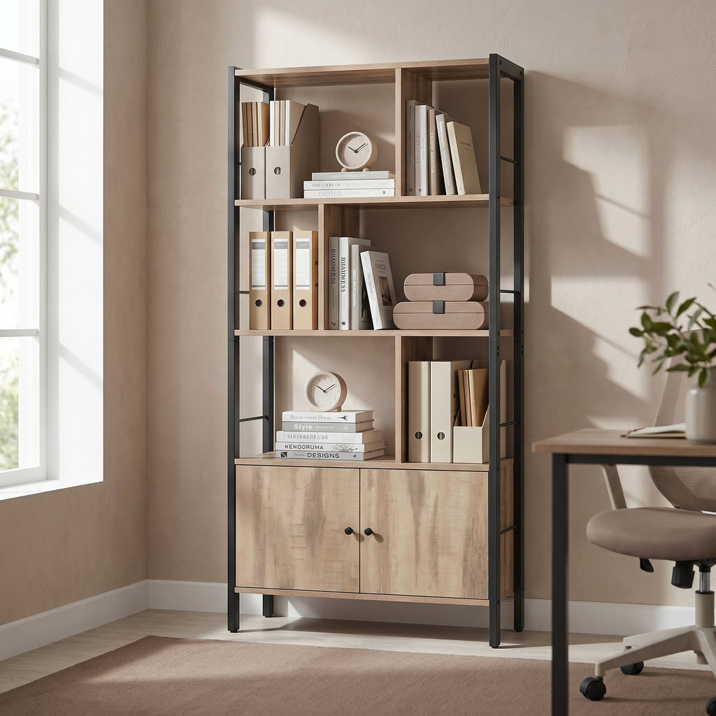 Bücherregal, 4 offene Regalebenen, Bücherschrank