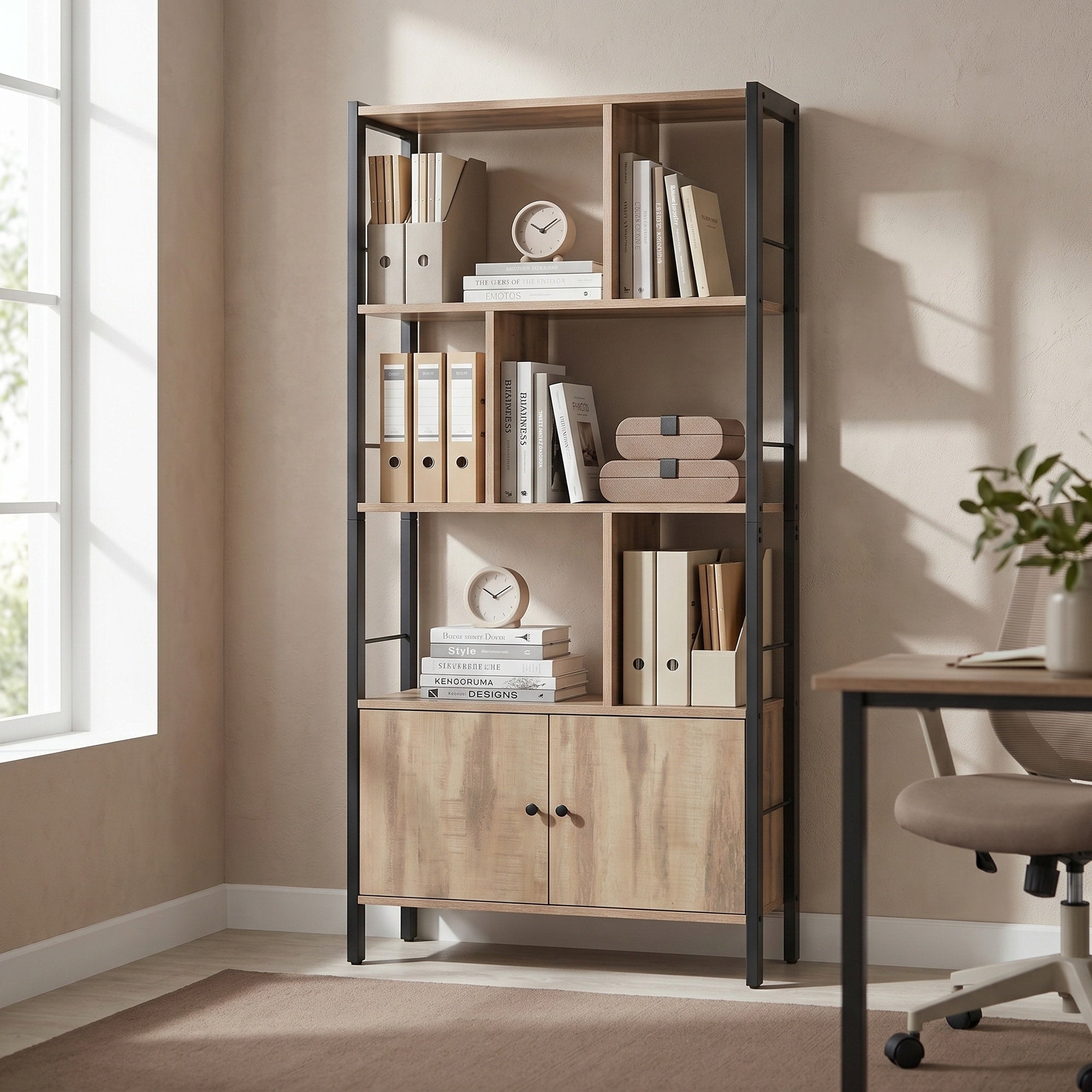 Bücherregal, 4 offene Regalebenen, Bücherschrank