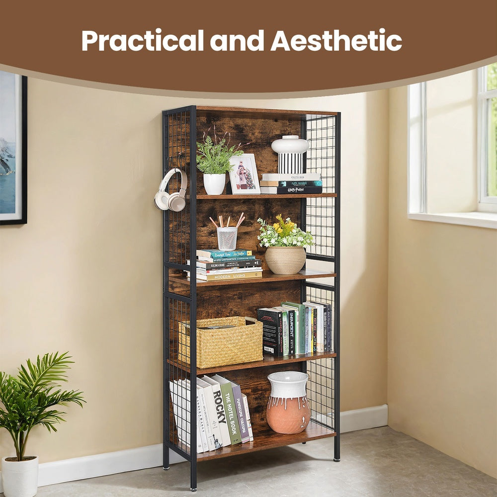 4-stöckiges Bücherregal, Haken, Wohnzimmer