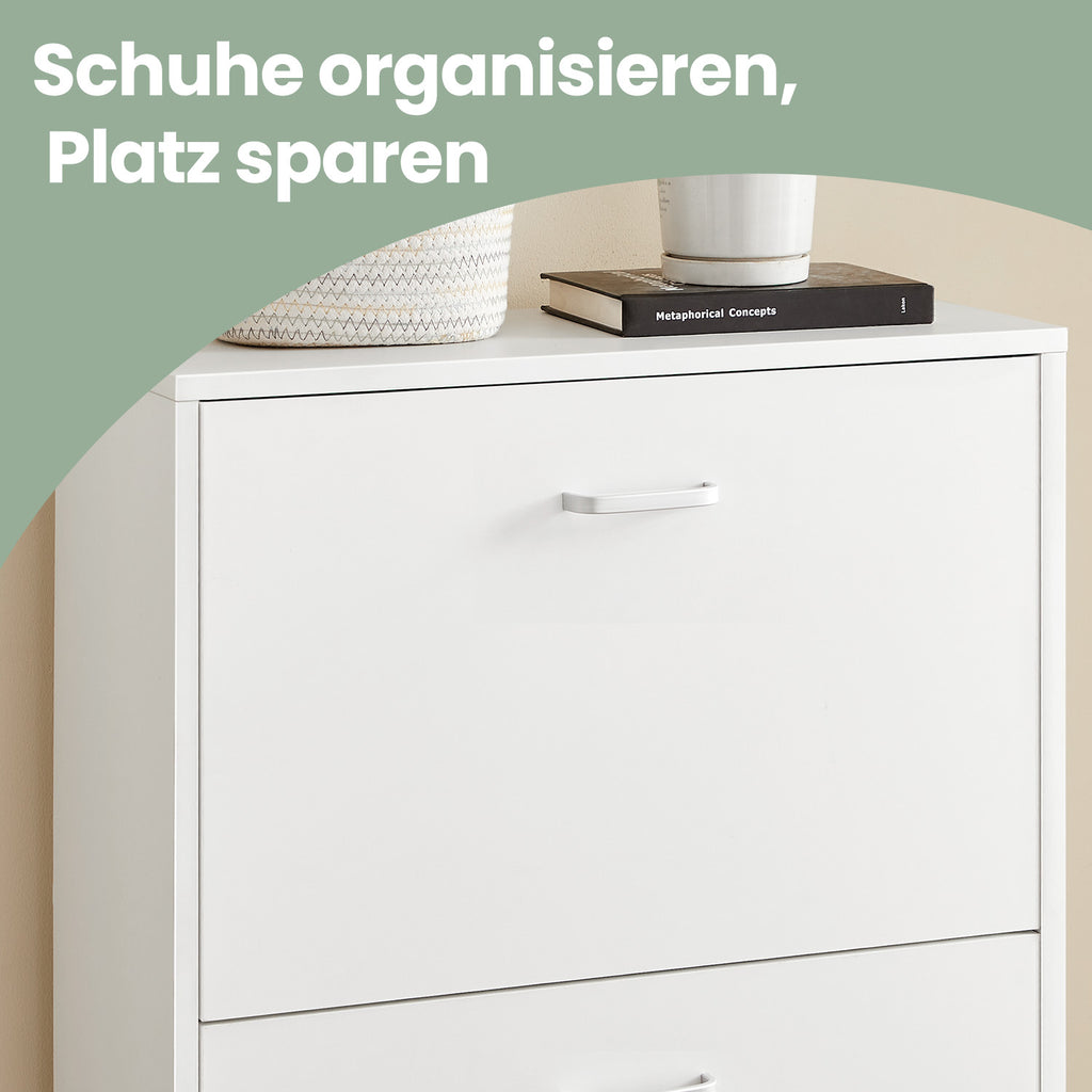 Schuhschrank, Schuhkipper  mit 2 Klappen, verstellbare Trennwände