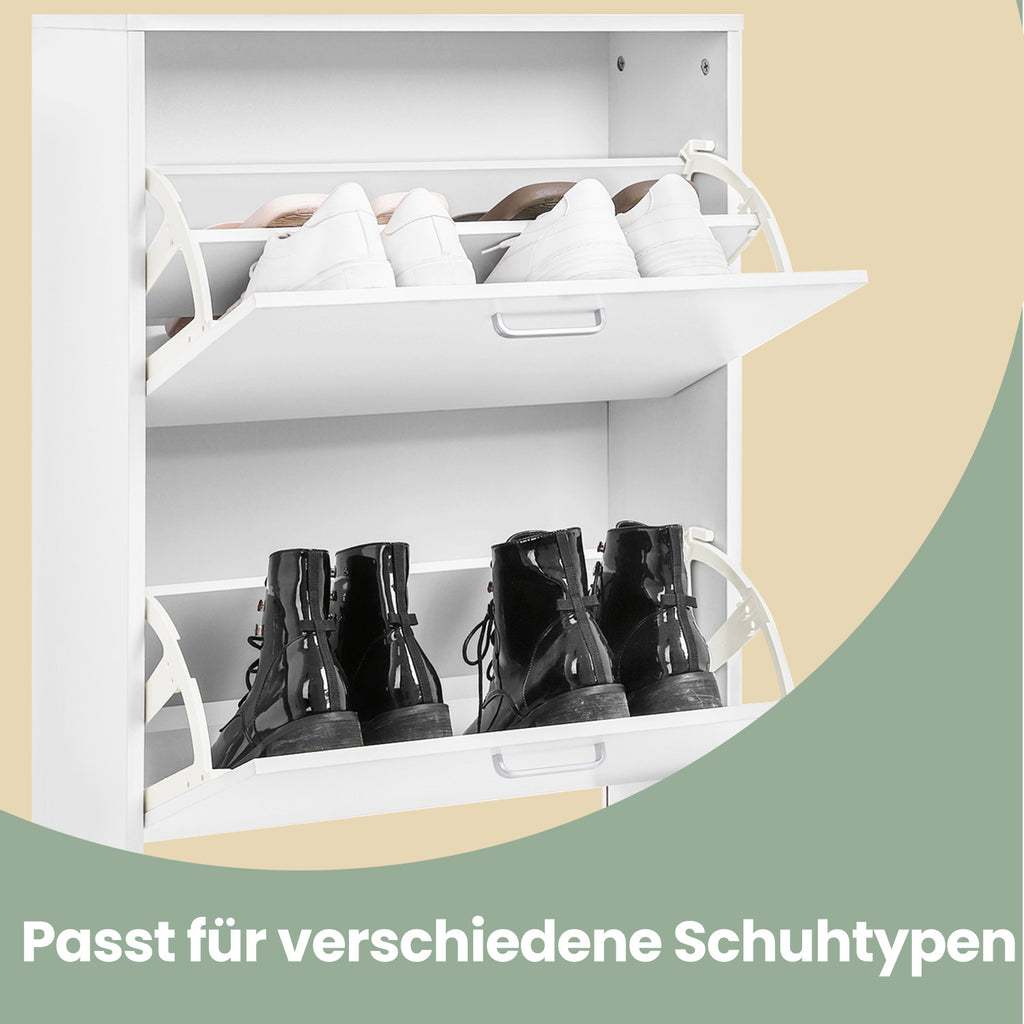 Schuhschrank, Schuhkipper  mit 2 Klappen, verstellbare Trennwände