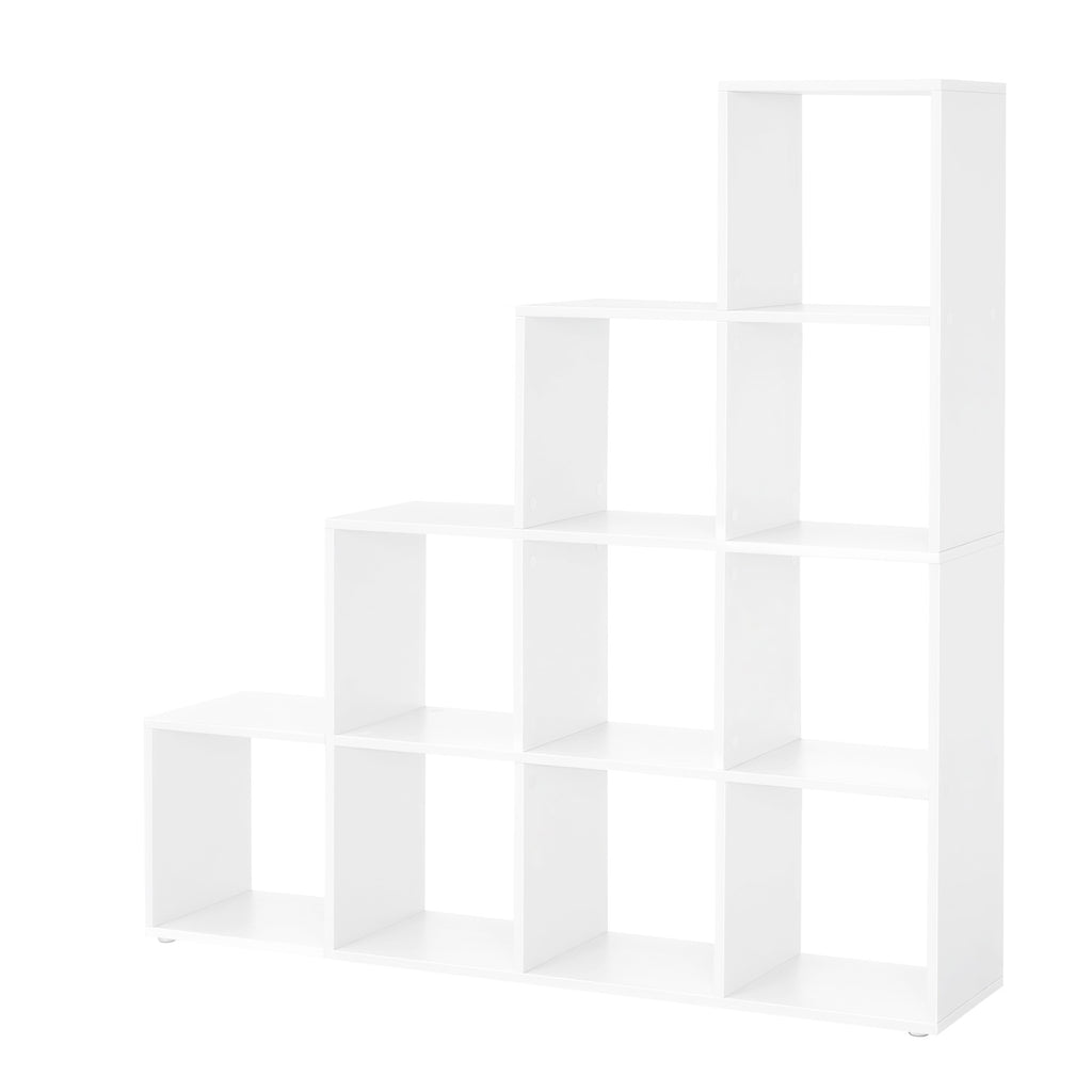 Bücherregal mit 10 Fächern, Regal offen, Stufenregal