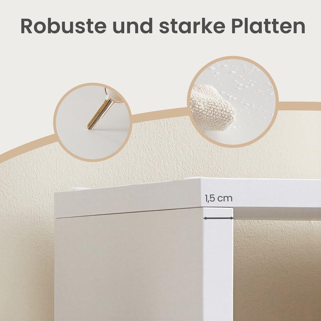 Bücherregal mit 10 Fächern, Regal offen, Stufenregal