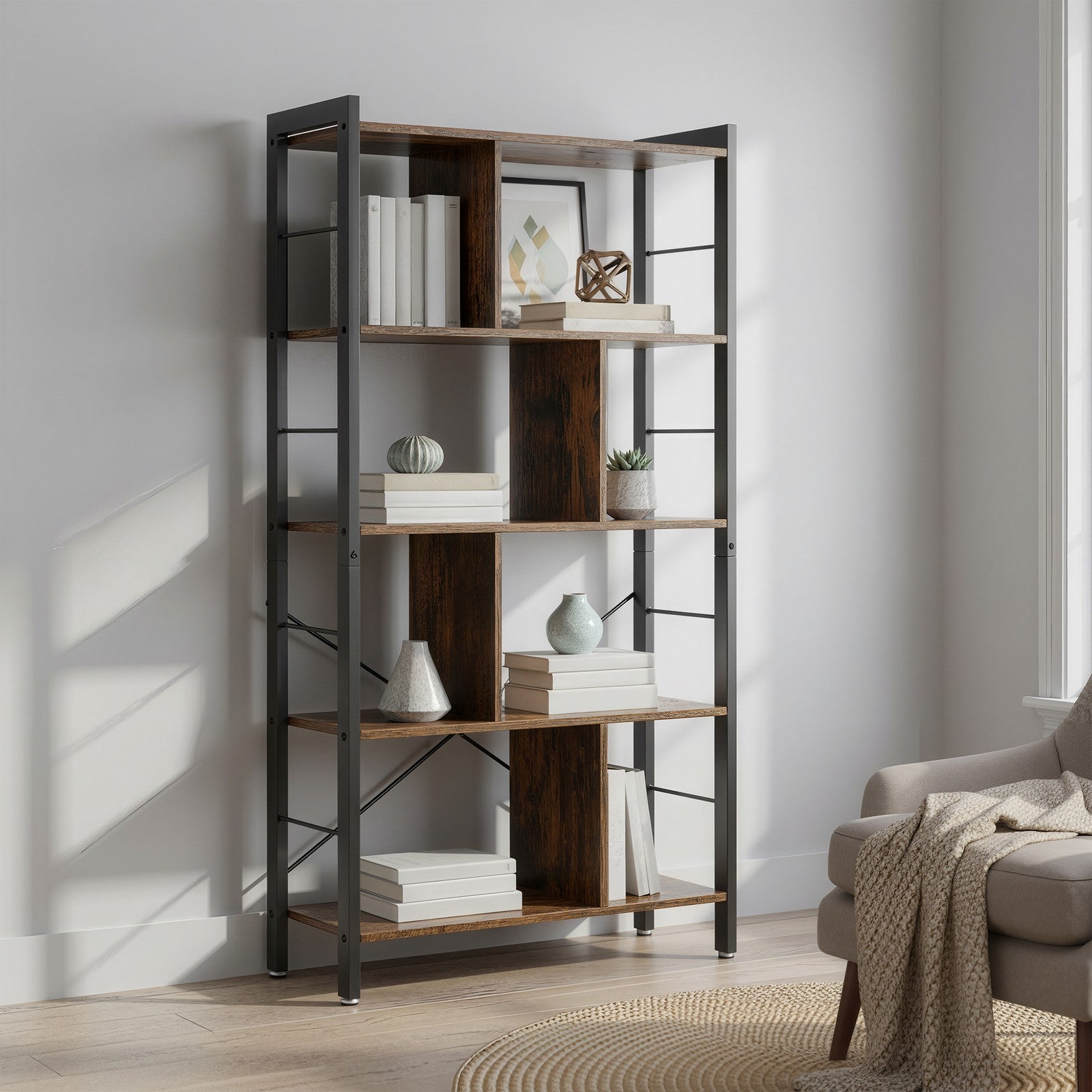 5 stufiges Bücherregal, Regal, Standregal
