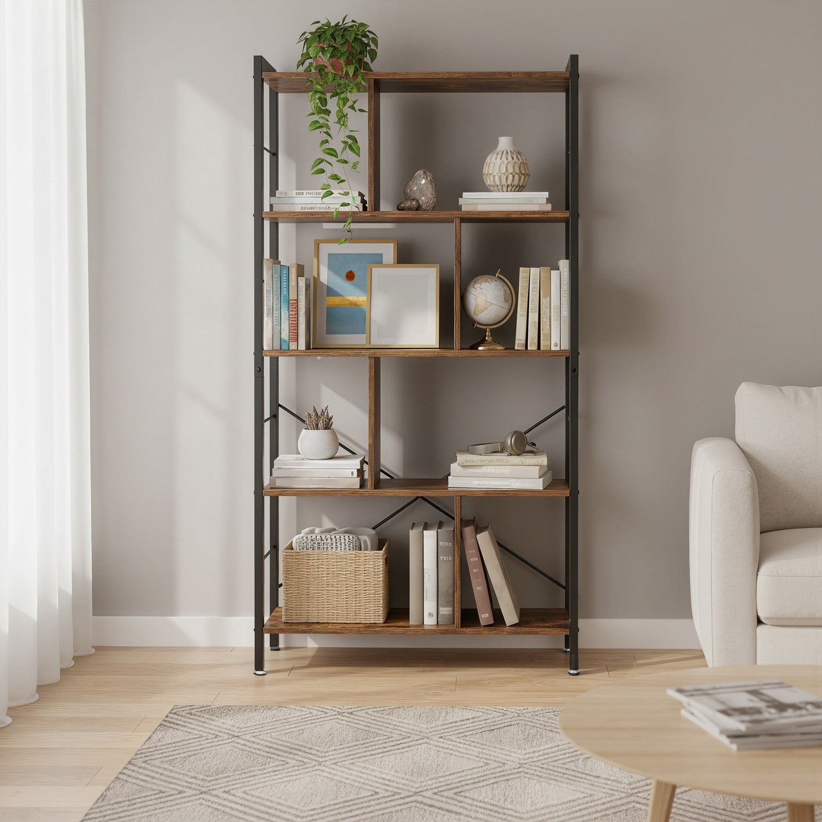 5 stufiges Bücherregal, Regal, Standregal