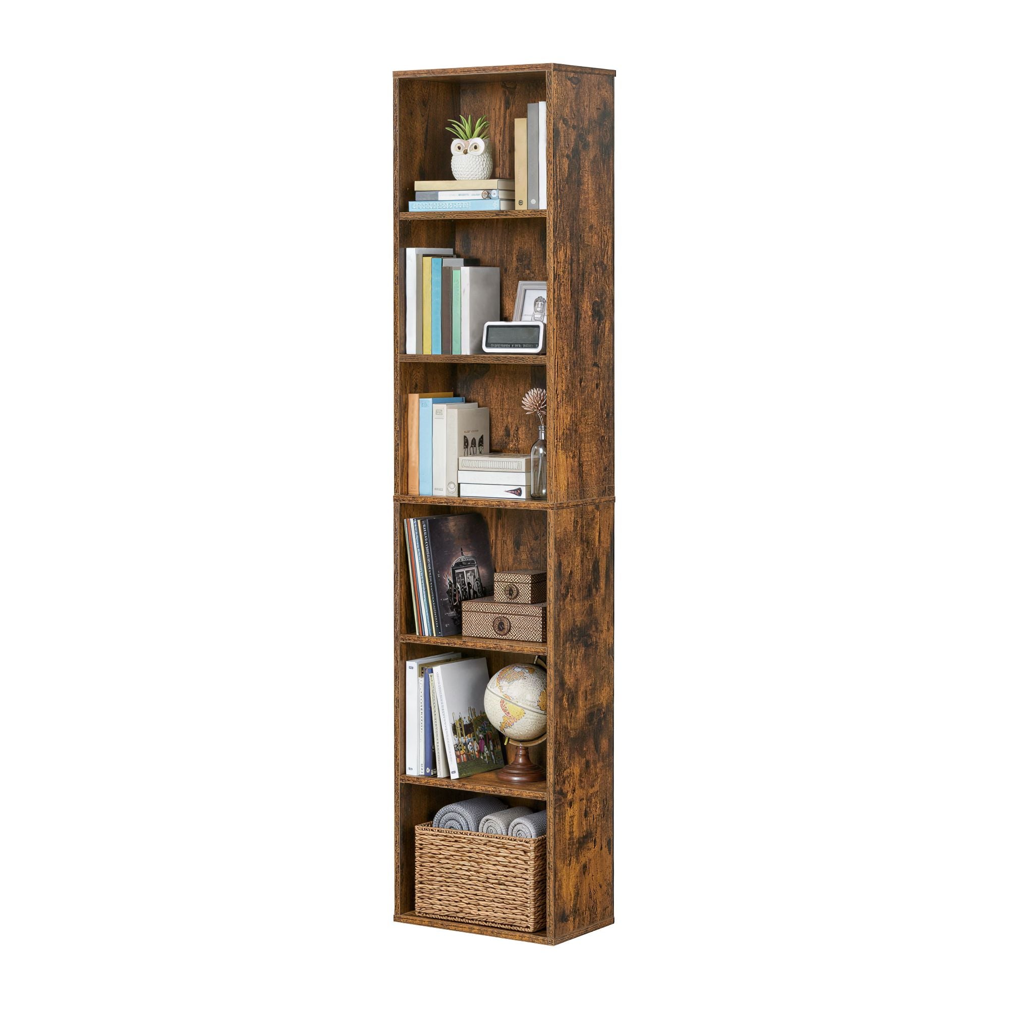 6 stufiges Bücherregal, Standregal im skandinavischen Stil, für Wohnzimmer