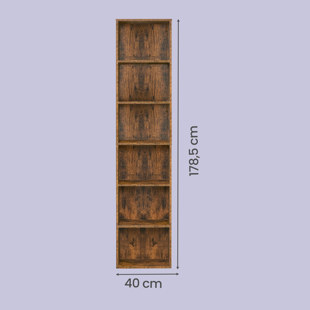 6 stufiges Bücherregal, Standregal im skandinavischen Stil, für Wohnzimmer