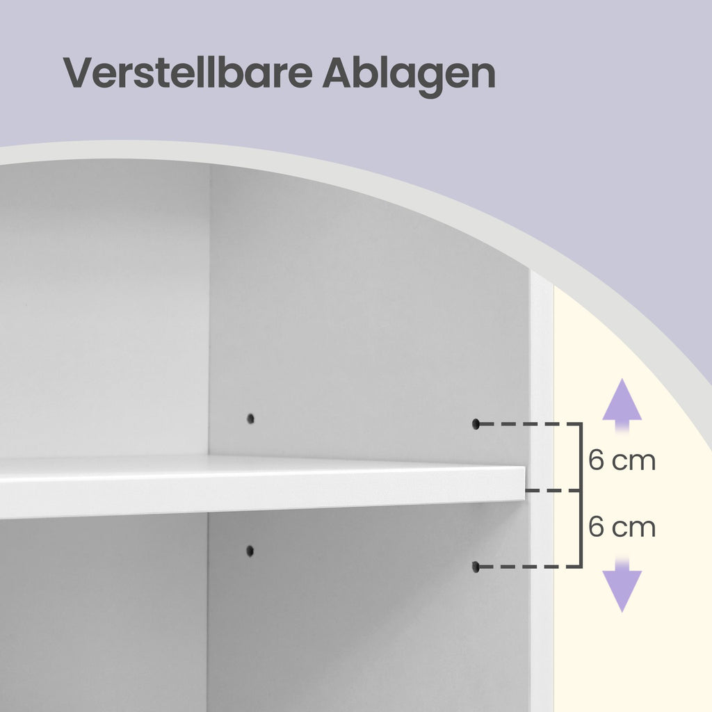 6 stufiges Bücherregal, Standregal im skandinavischen Stil, für Wohnzimmer
