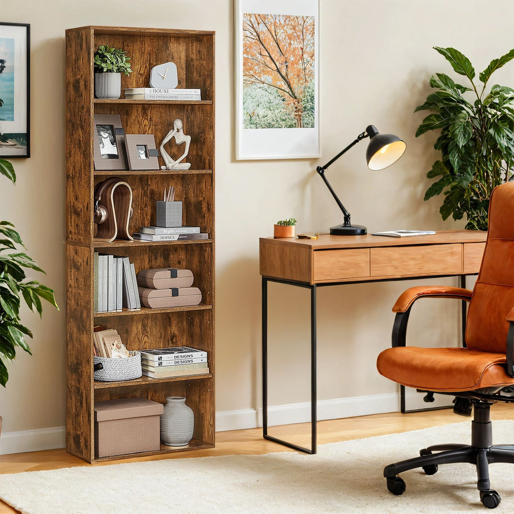 6 stufiges Bücherregal, Standregal im skandinavischen Stil, für Wohnzimmer