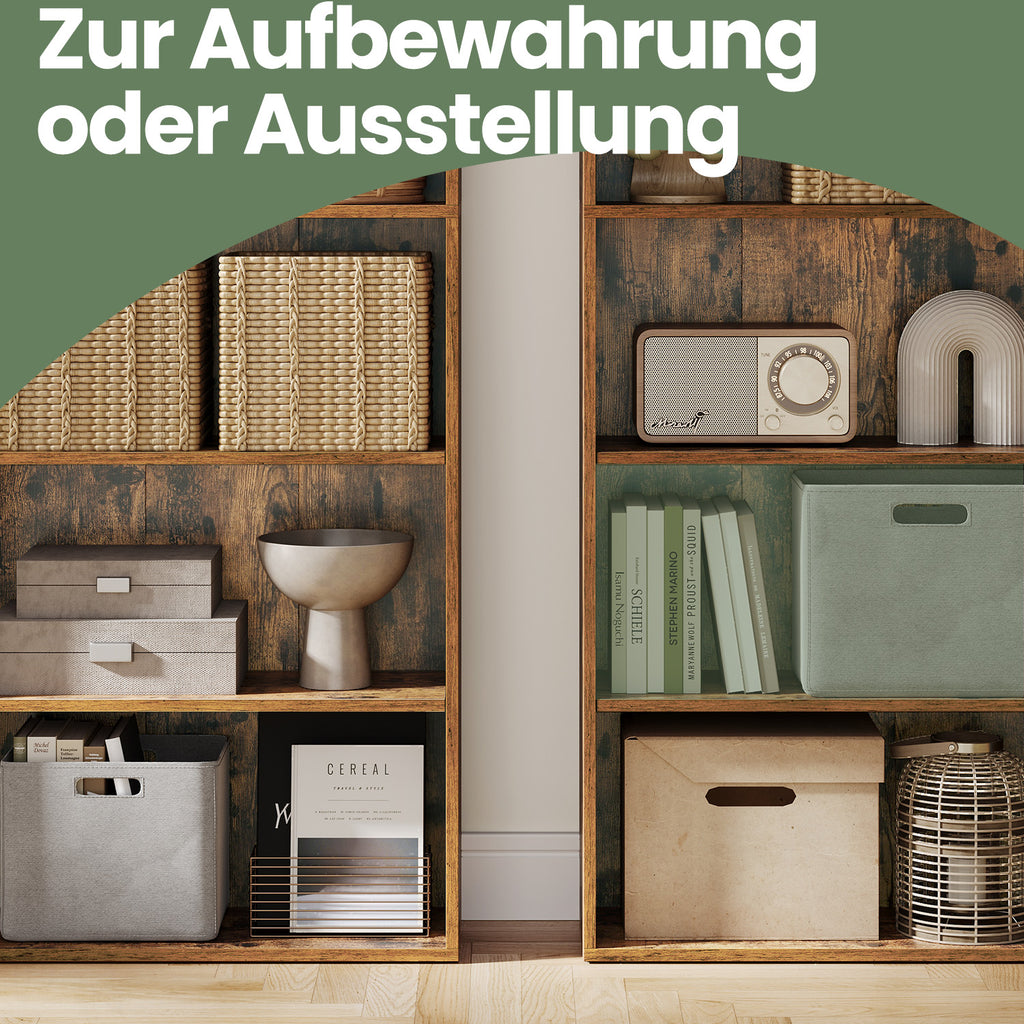 6 stufiges Bücherregal, Standregal im skandinavischen Stil, für Wohnzimmer