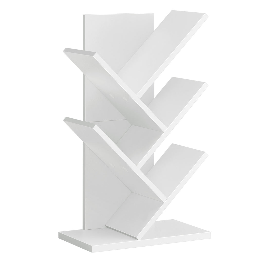 Bücherregal 5 Ebenen, Standregal Baumform, Eckregal platzsparend