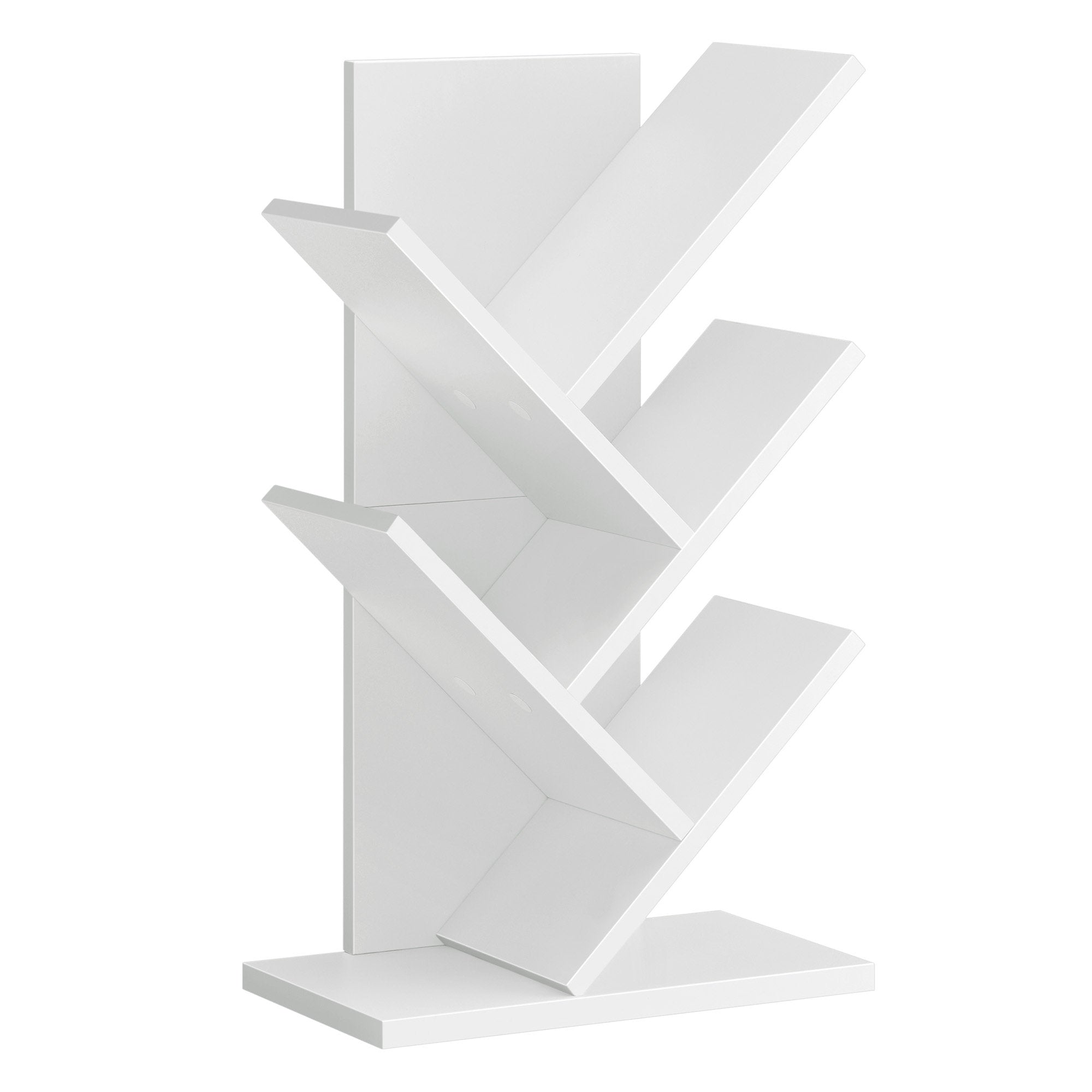 Bücherregal 5 Ebenen, Standregal Baumform, Eckregal platzsparend