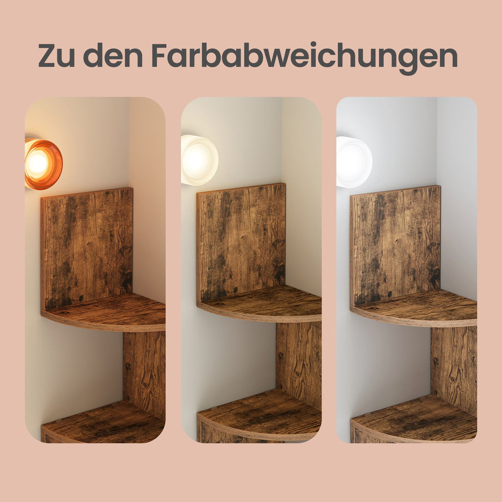 Eckregal, Wandregal 5 Ebenen, Schweberegal für Bücher