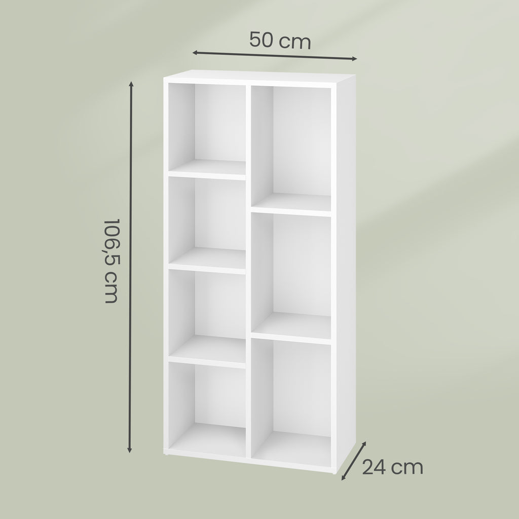 Regal mit 7 Fächern, freistehend, Standregal für Büro