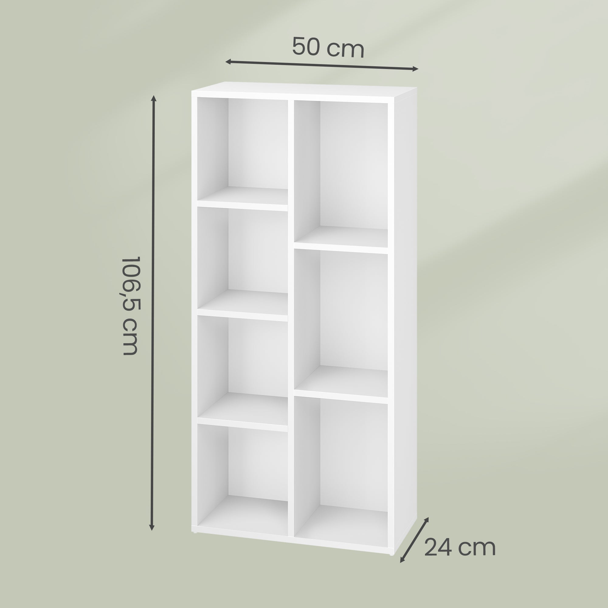 Regal mit 7 Fächern, freistehend, Standregal für Büro