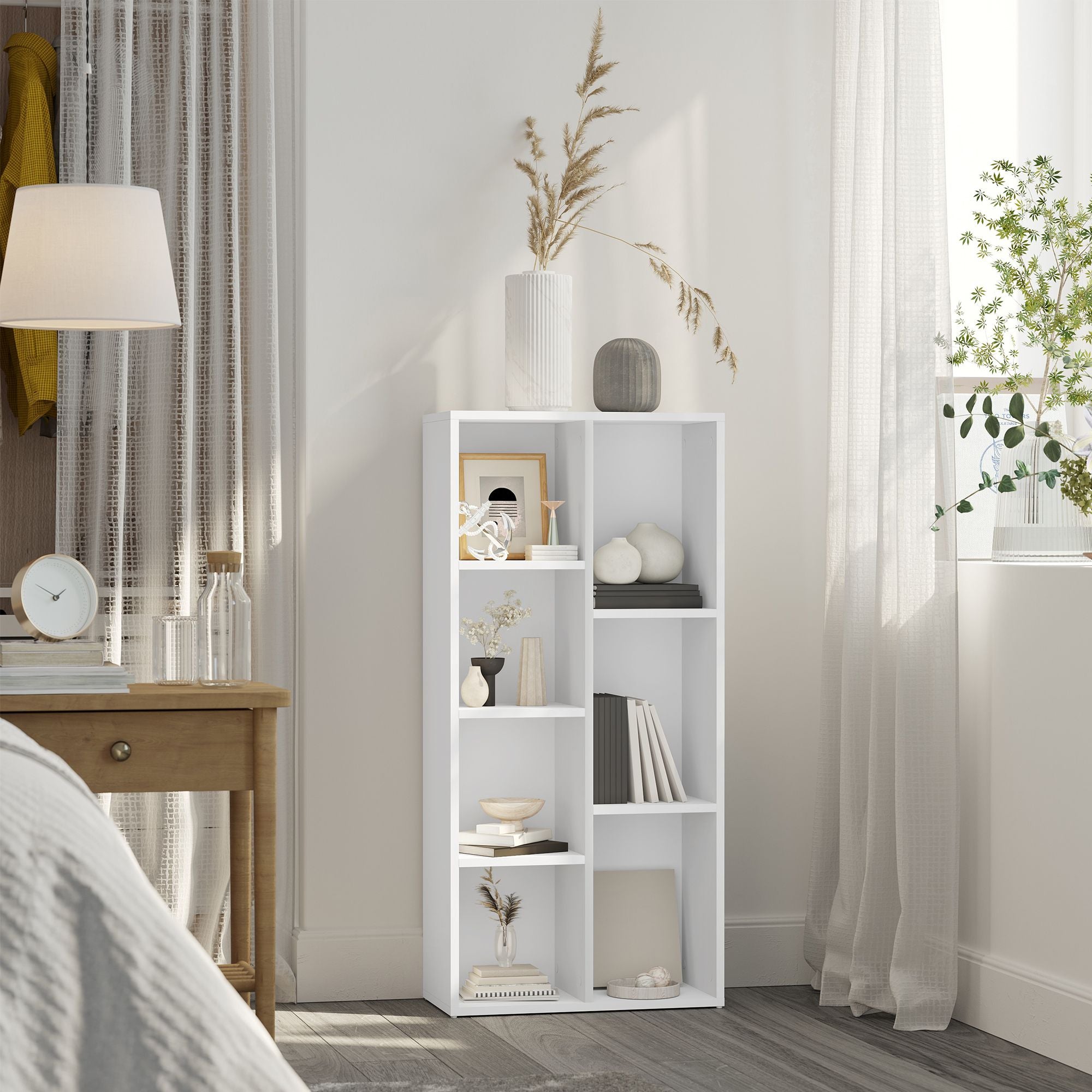 Regal mit 7 Fächern, freistehend, Standregal für Büro