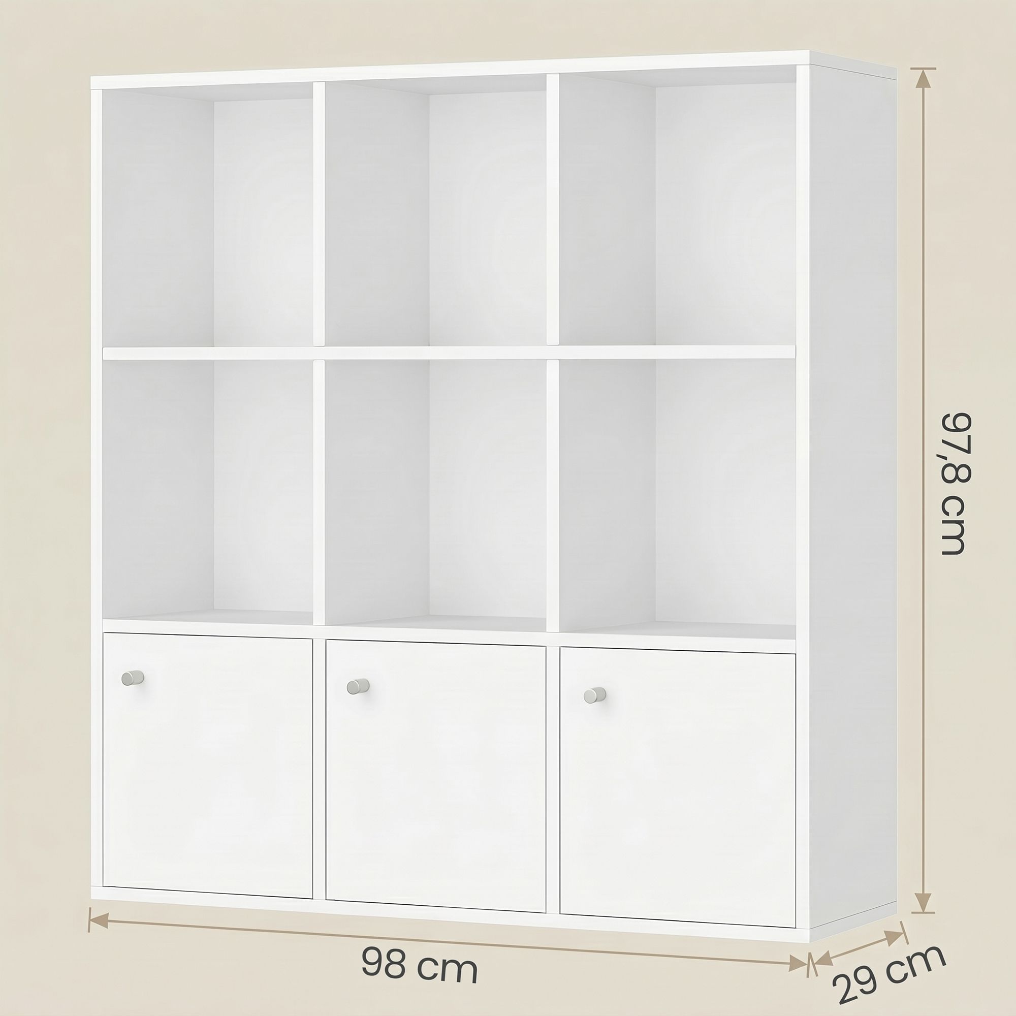 3 stufiges Bücherregal, Aufbewahrungsregal, Standregal