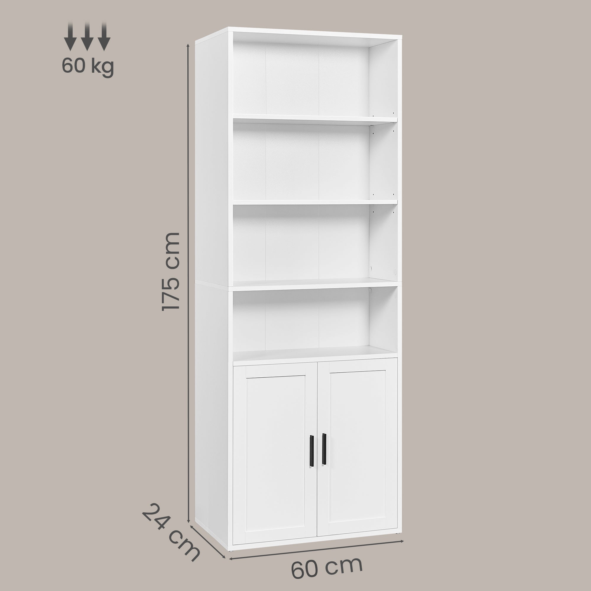 CUSTOS Kollektion Regal mit 6 Ebenen wolkenweiß