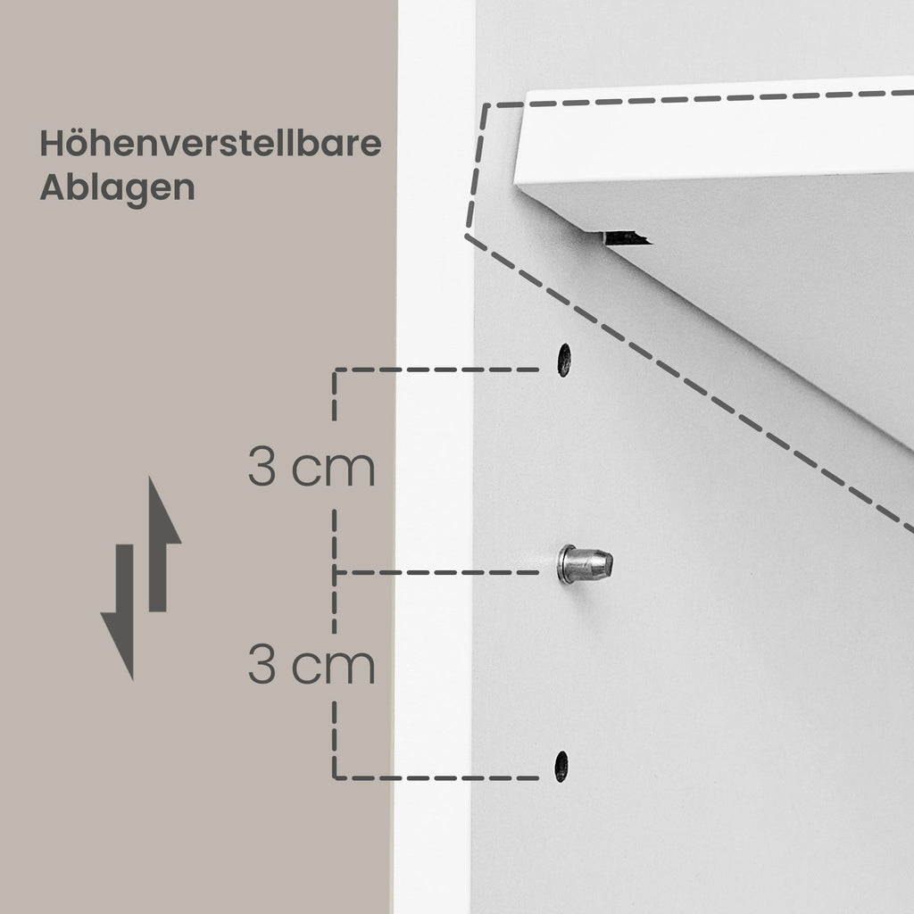 CUSTOS Kollektion Regal mit 6 Ebenen wolkenweiß