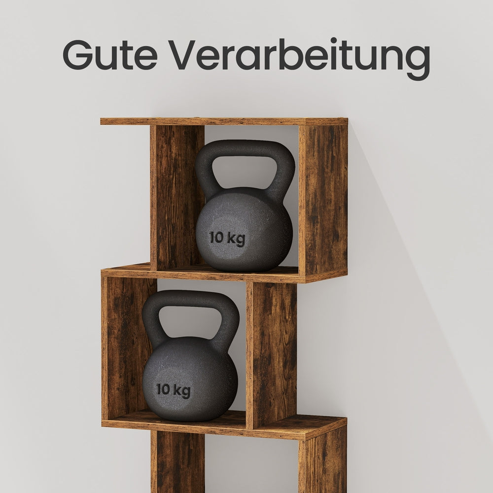 Bücherregal mit 6 Ebenen, Raumteiler freistehend, Aufbewahrungsregal modern für Wohnzimmer