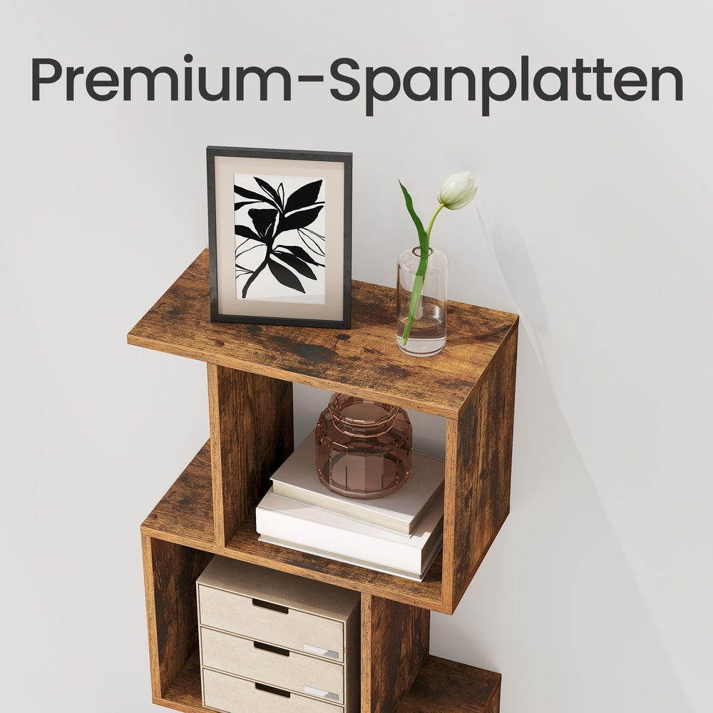 Bücherregal mit 6 Ebenen, Raumteiler freistehend, Aufbewahrungsregal modern für Wohnzimmer
