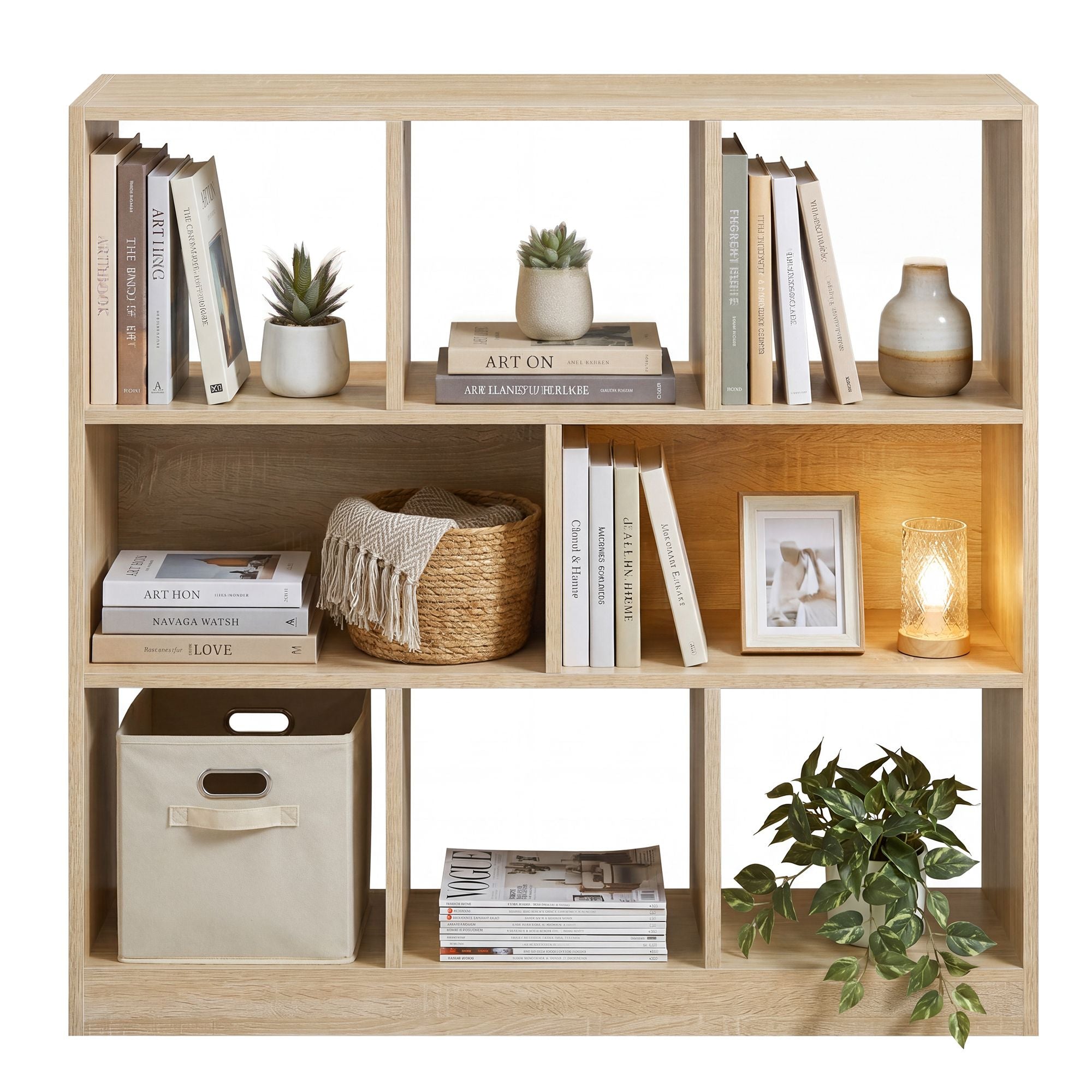 Würfelregal mit 8 offenen Fächern, Regal flexibel stellbar, Standregal für Büro oder Wohnzimmer