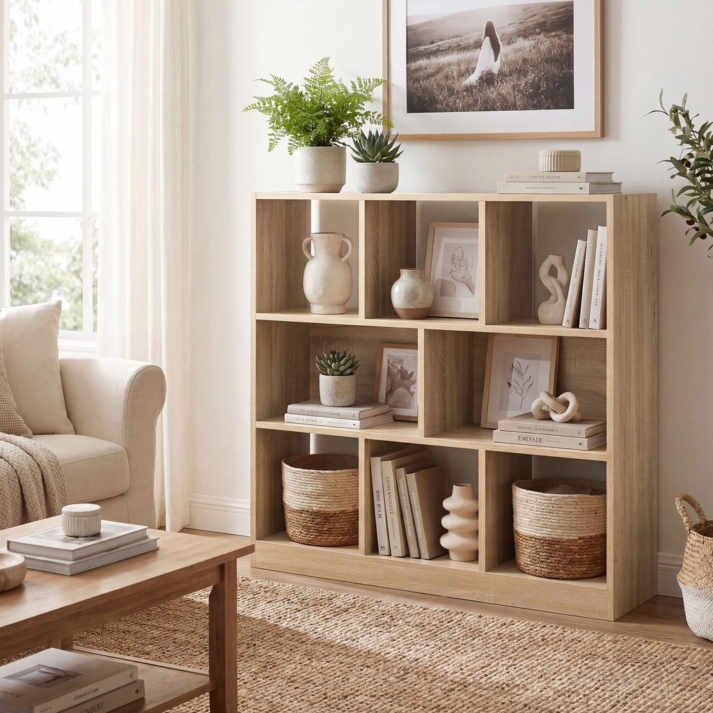 Würfelregal mit 8 offenen Fächern, Regal flexibel stellbar, Standregal für Büro oder Wohnzimmer