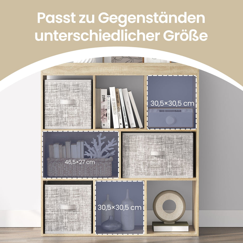Würfelregal mit 8 offenen Fächern, Regal flexibel stellbar, Standregal für Büro oder Wohnzimmer