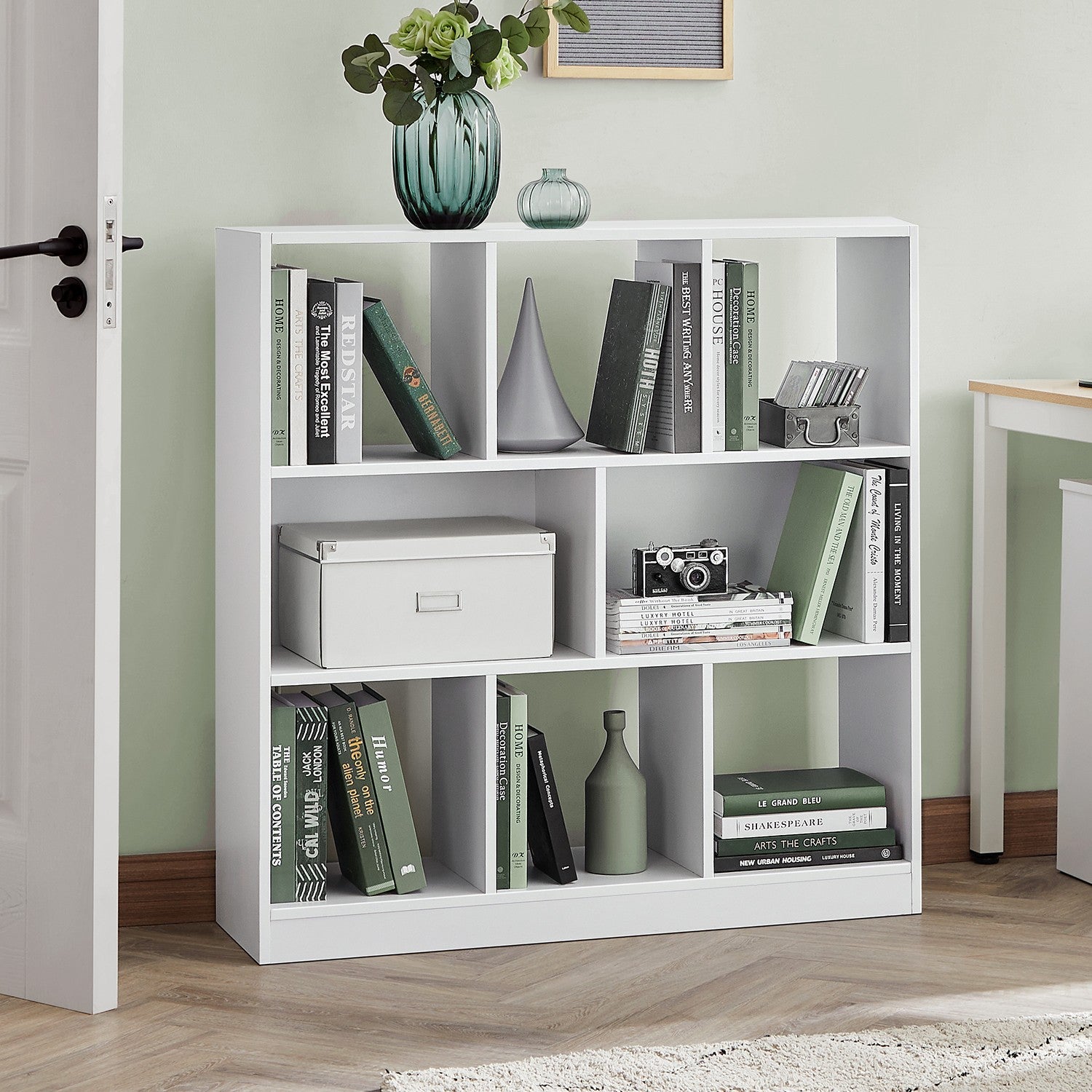 Bücherregal 8 Fächer Weiß