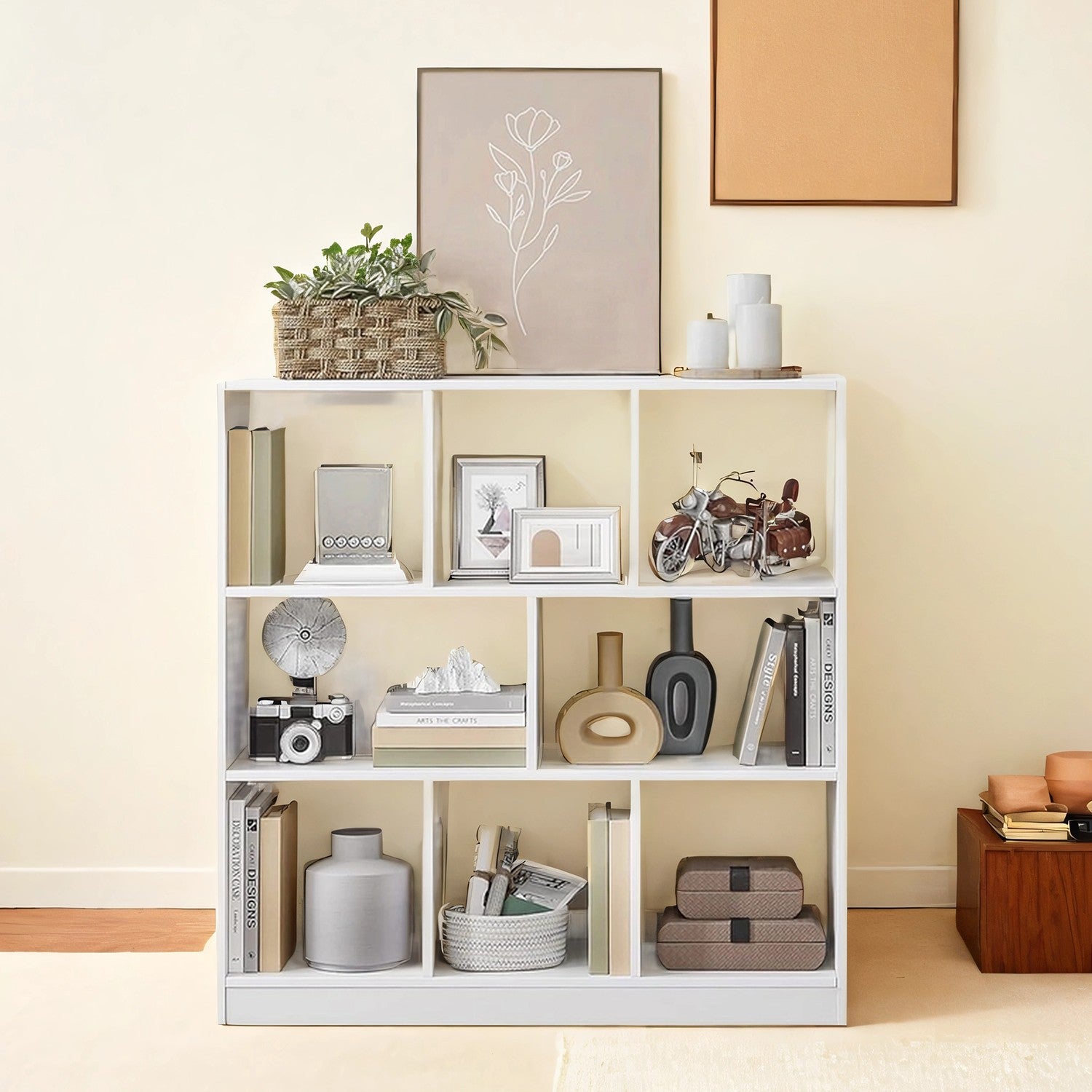 Bücherregal 8 Fächer Weiß