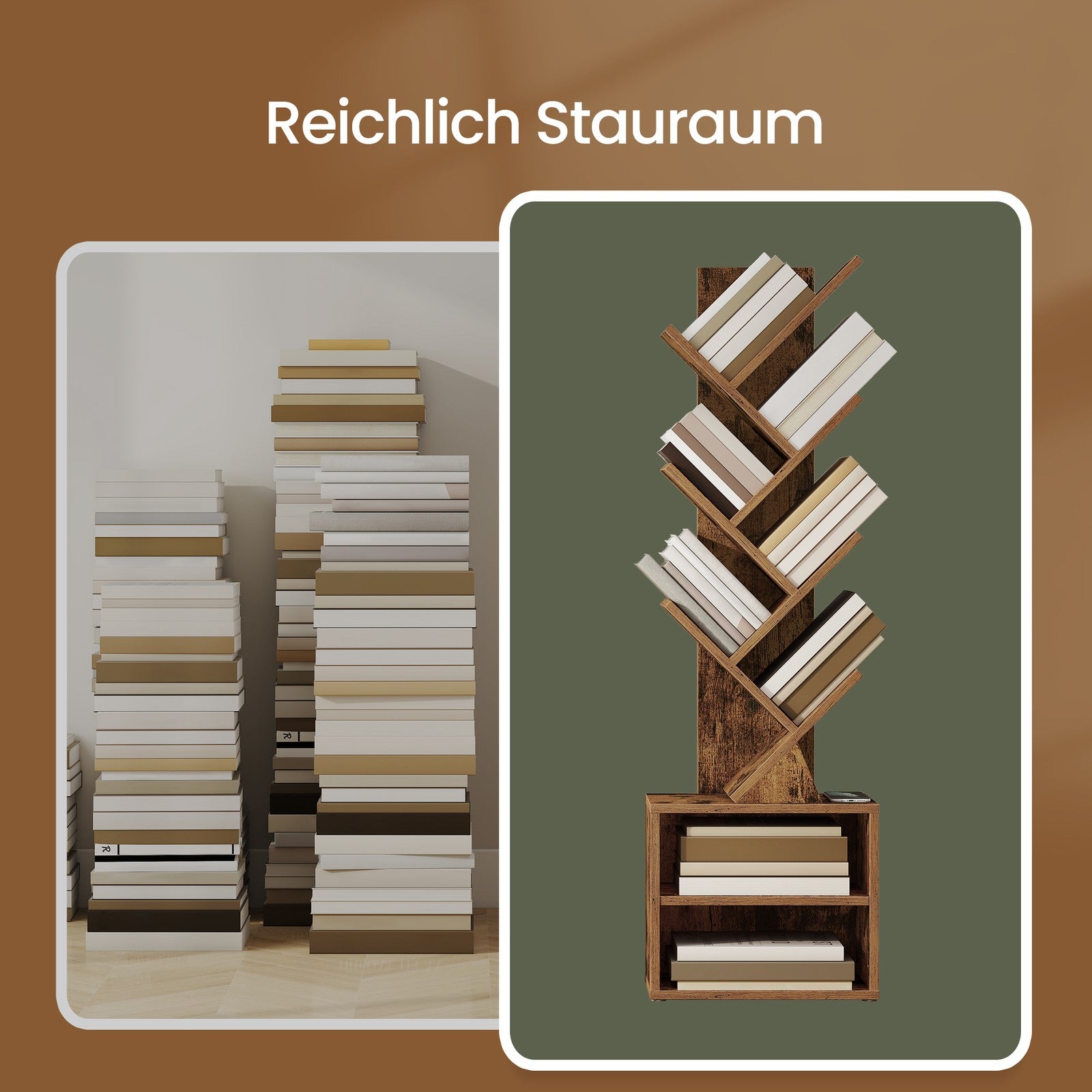 Standregal in Baumform, Bücherregal, 20