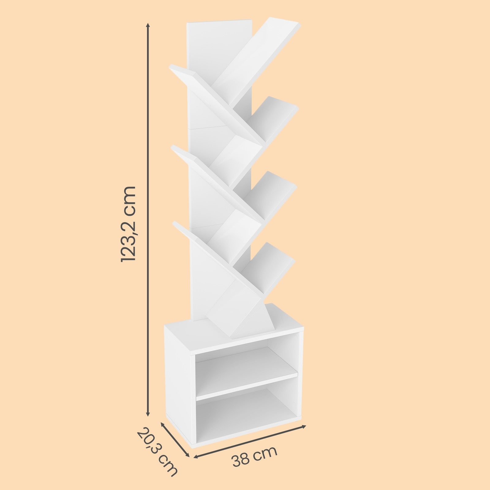 Standregal in Baumform, Bücherregal, 20