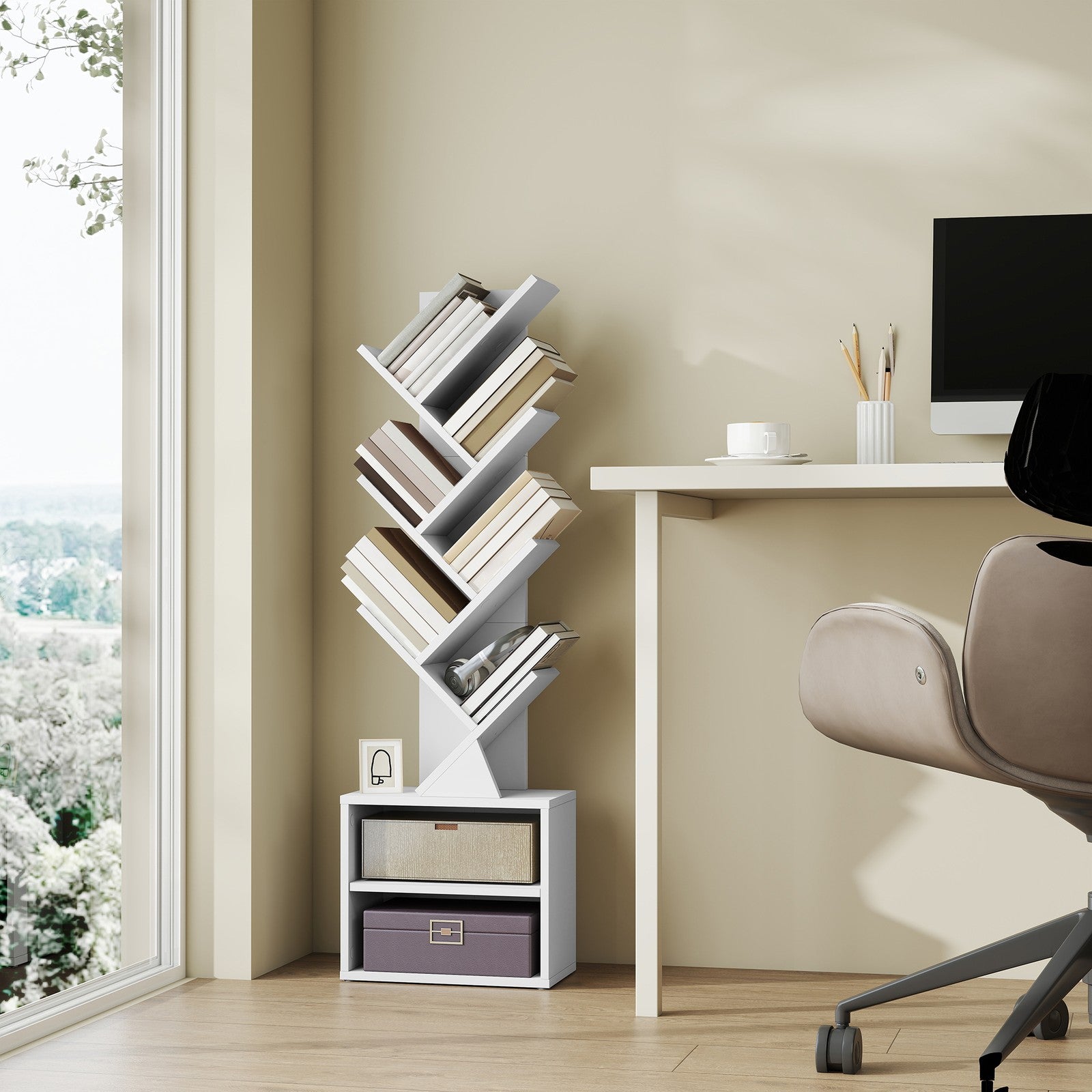 Standregal in Baumform, Bücherregal, 20