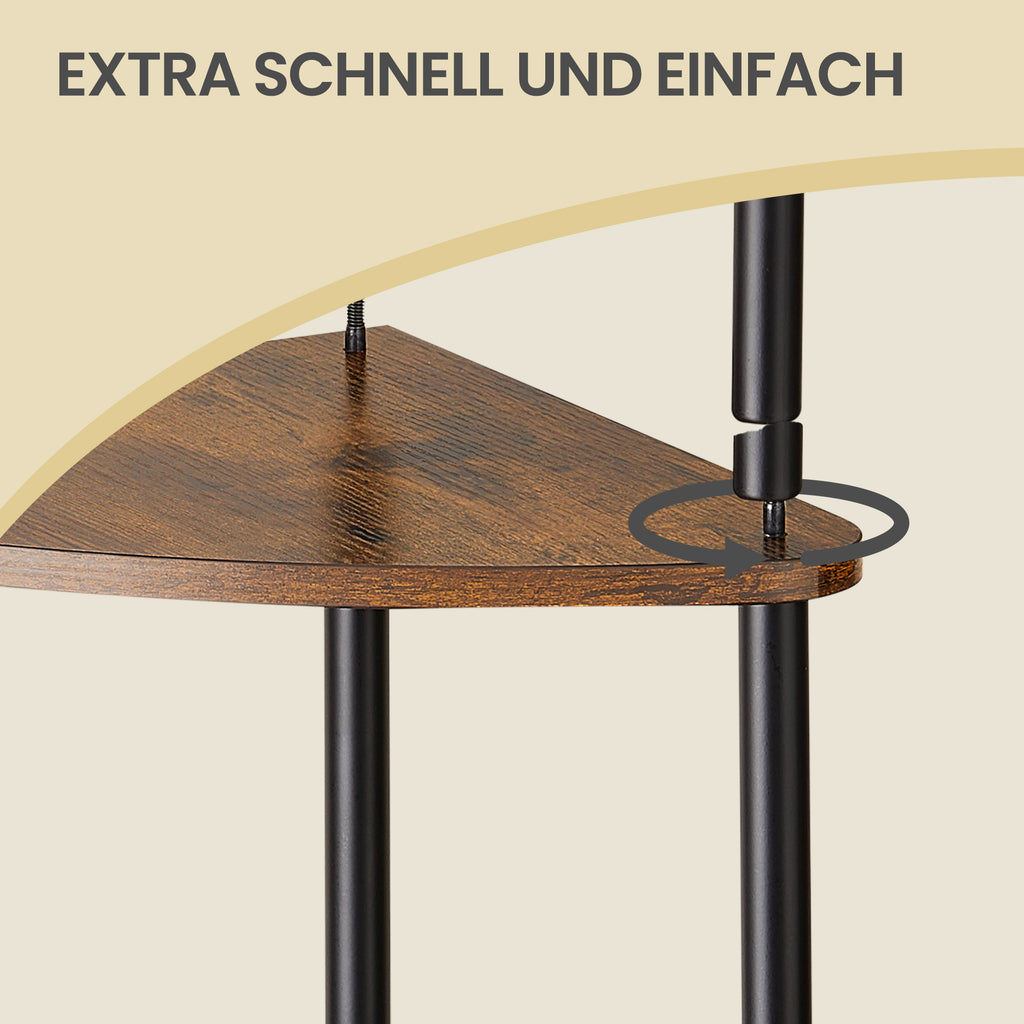 Eckregal mit 5 Ebenen, superschnelle werkzeuglose Montage, Standregal