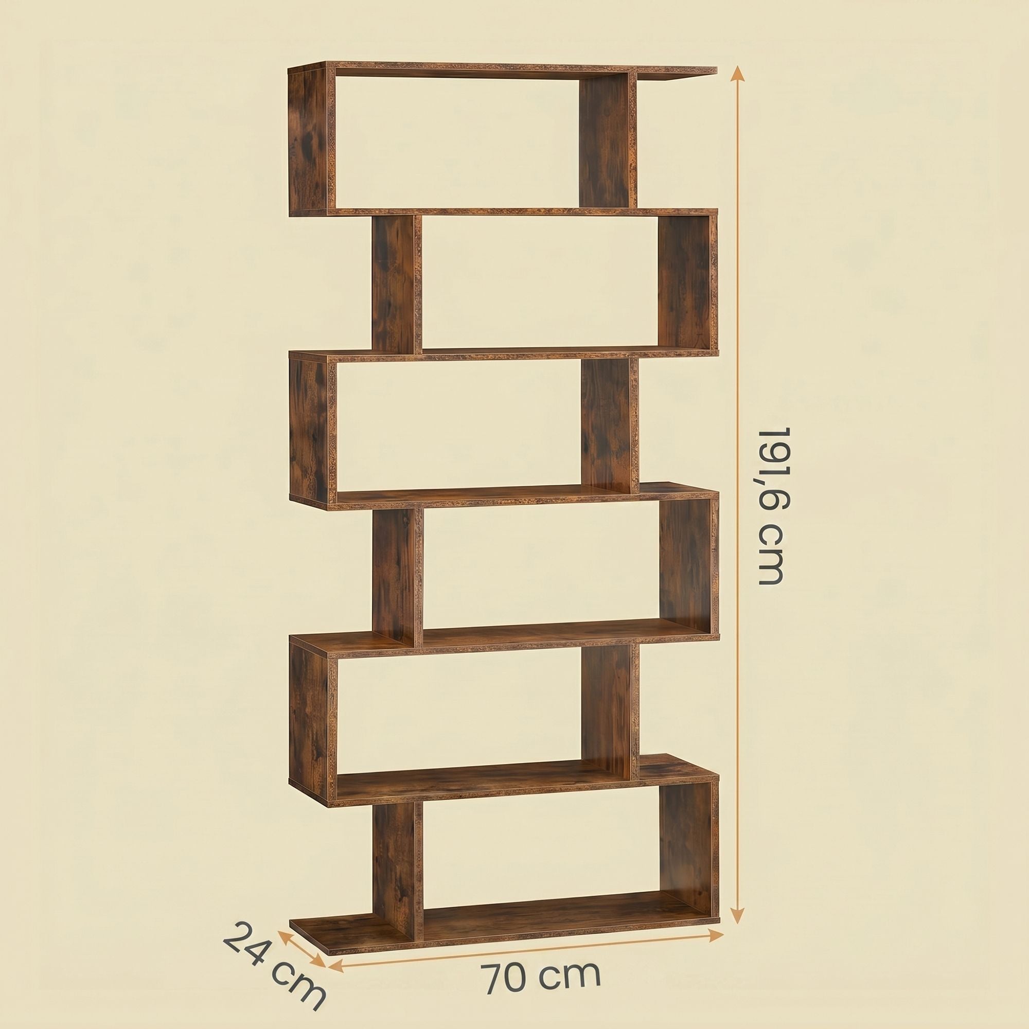 VASAGLE Bookshelves, 6-Tier Bookcase, Room Divider