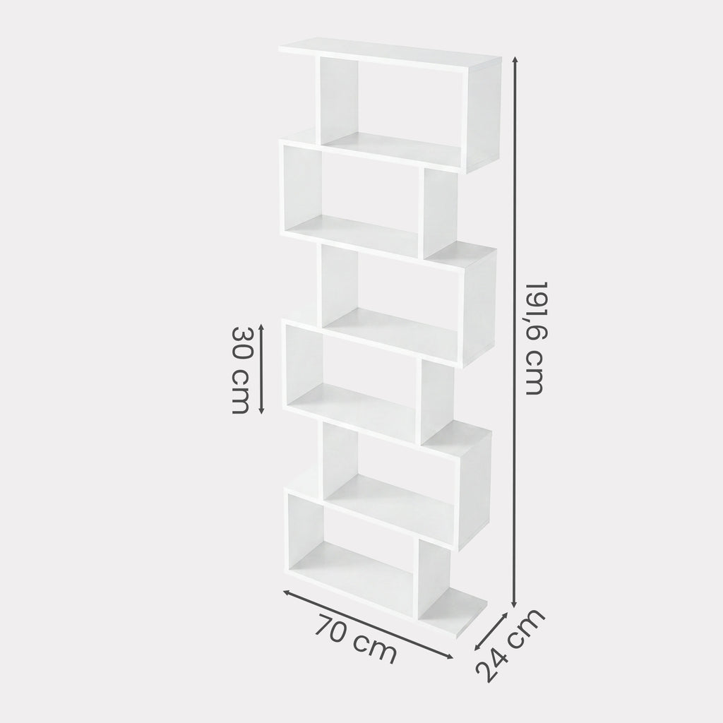 VASAGLE Bookshelves, 6-Tier Bookcase, Room Divider