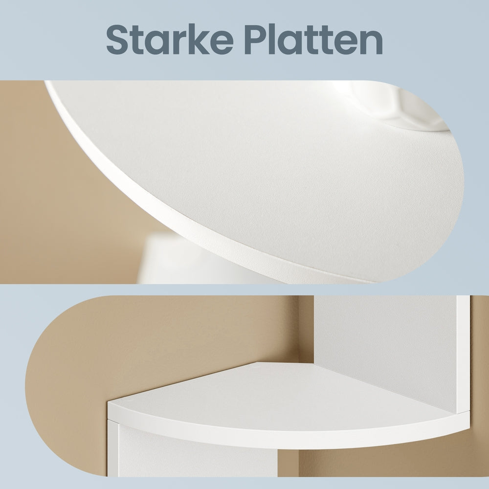 Eckregal mit LED-Beleuchtung, Wandregal 5-stufig, Fernbedienung