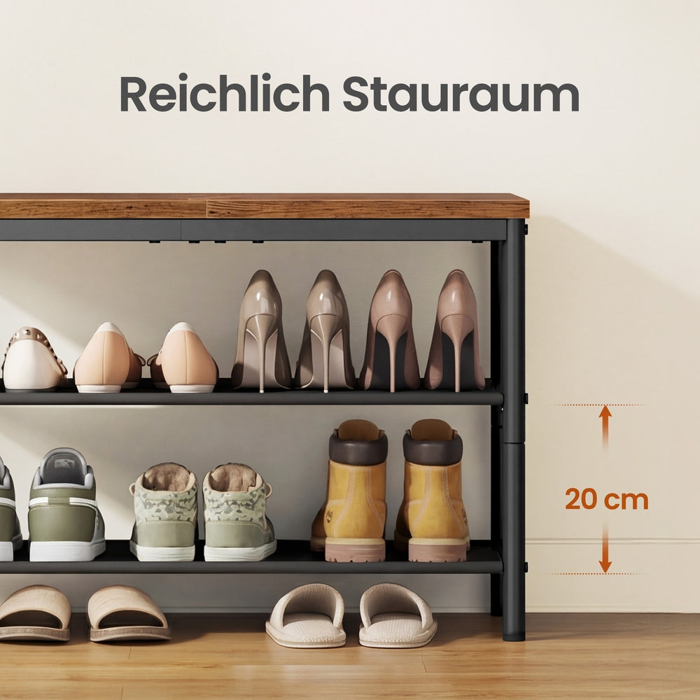 Schuhregal aus Metall mit 3 Ebenen