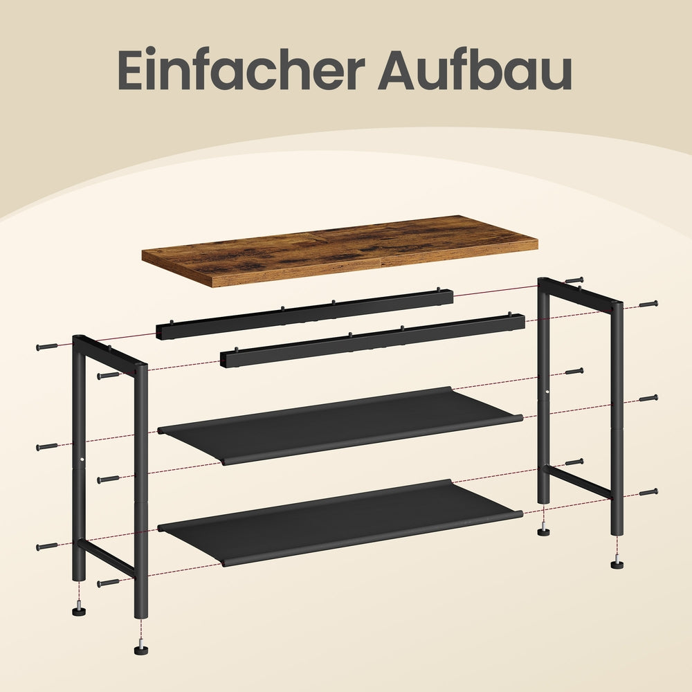 Schuhregal aus Metall mit 3 Ebenen