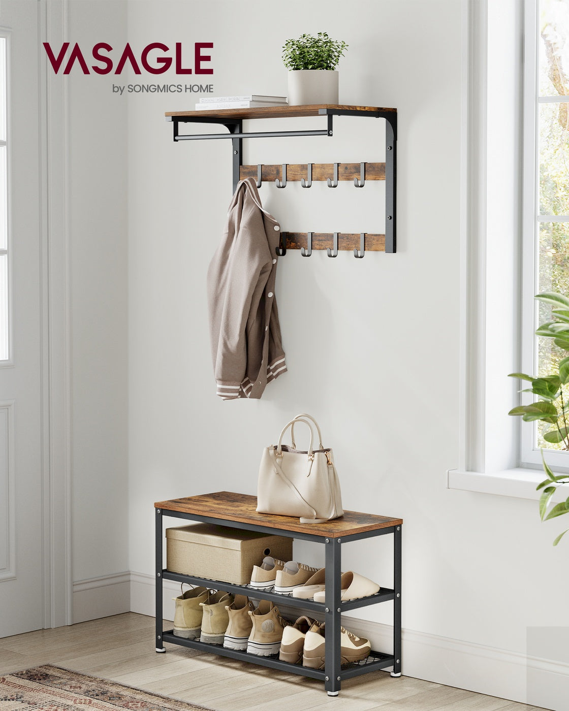 Industrie-Design Schuhbank & Regal