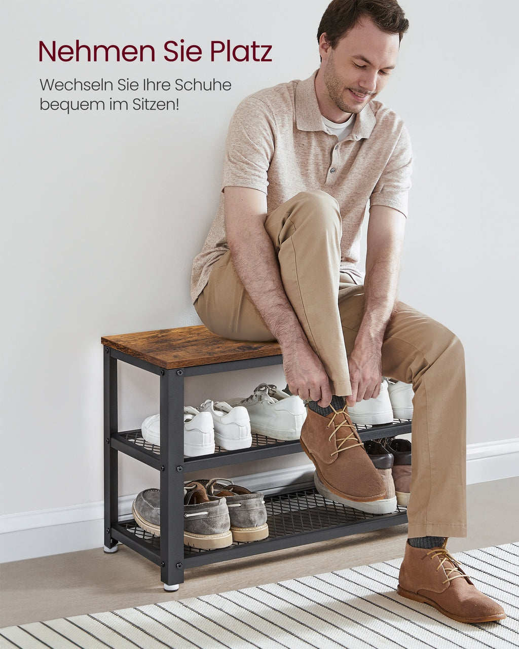 Industrie-Design Schuhbank & Regal
