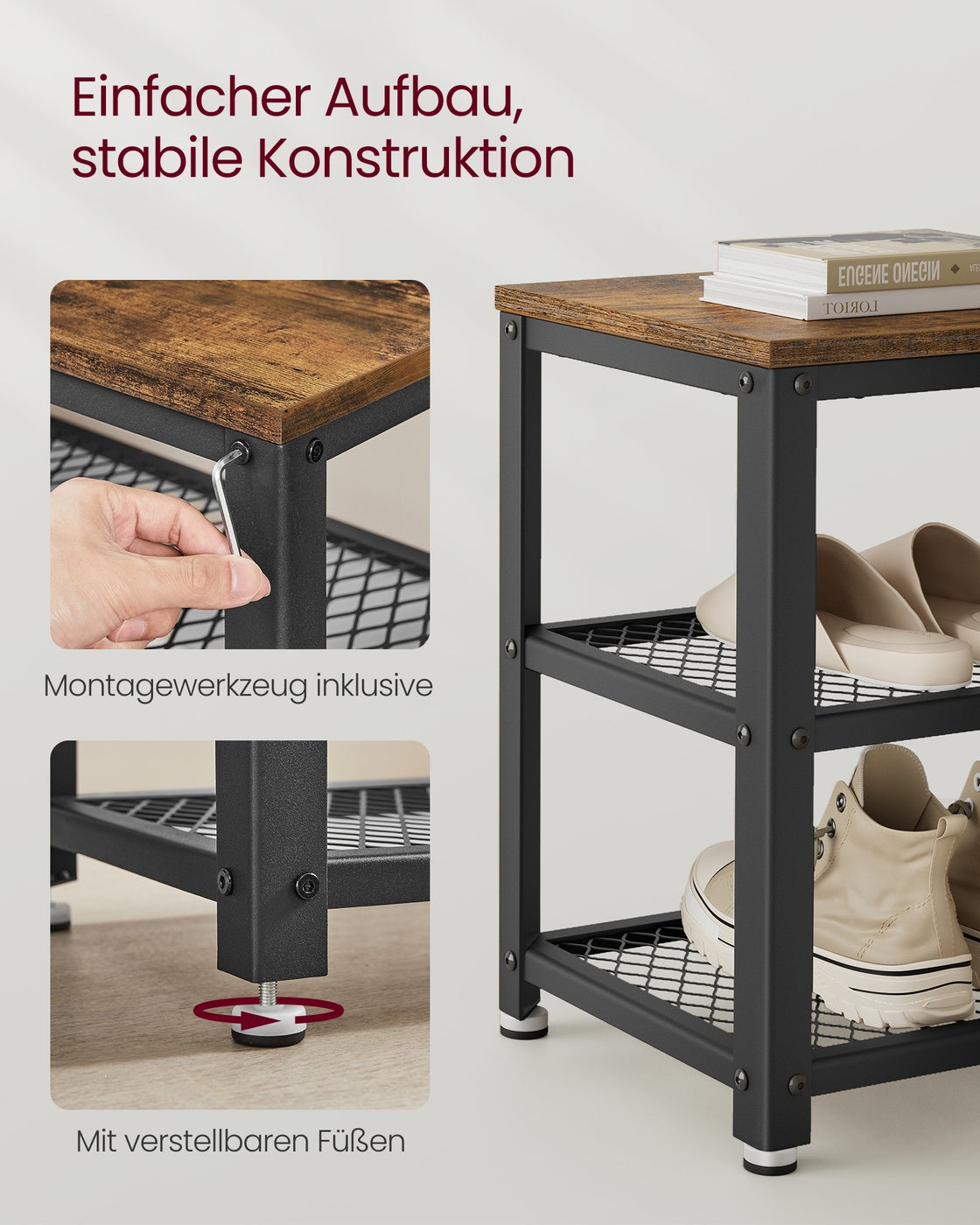 Industrie-Design Schuhbank & Regal